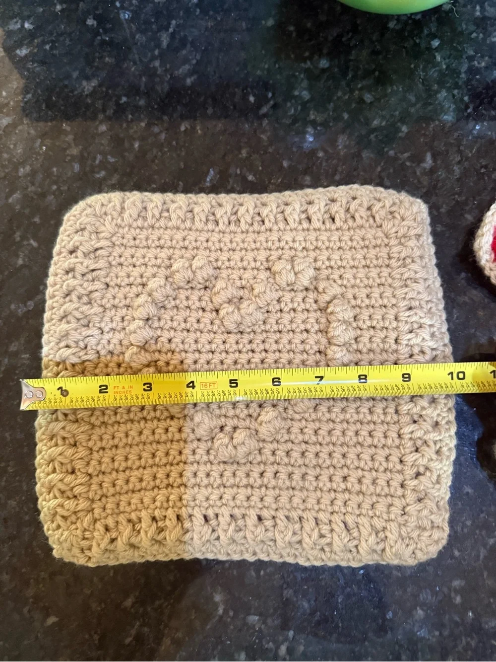 Handmade Crochet Reversible Heart 3 piece Mat and Potholders